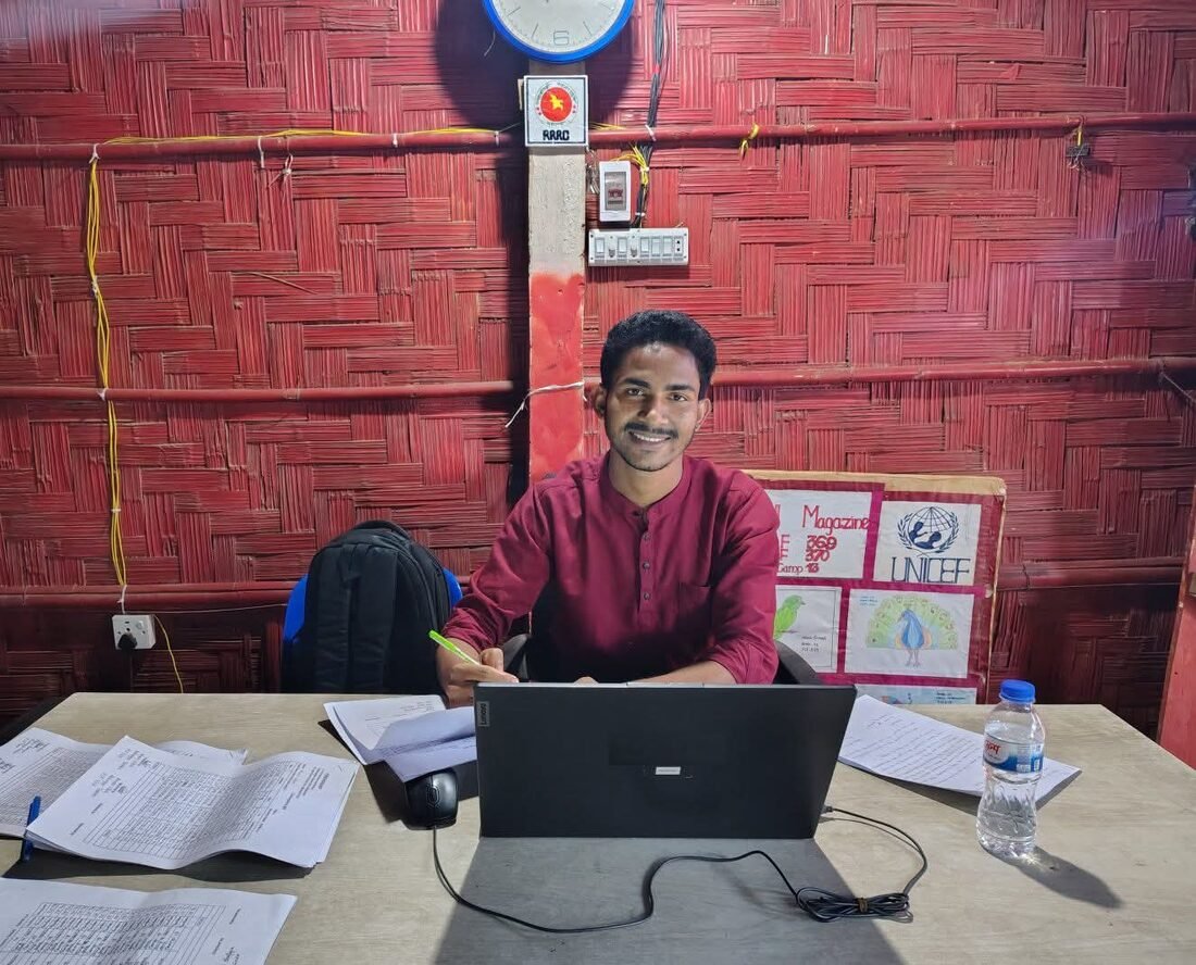 RO Abdur Rahaman working at his desk